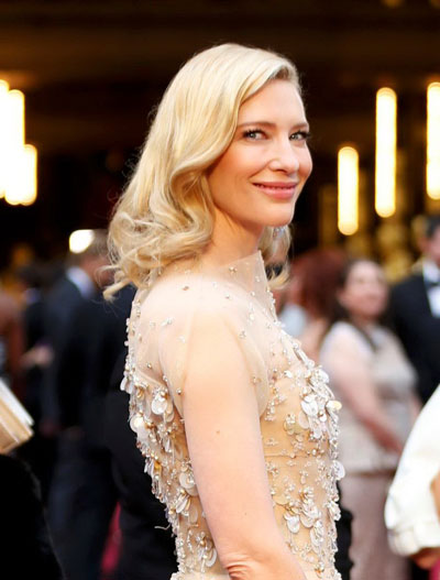 Cate Blanchett trên thảm đỏ Oscar 2014. Nguồn: Reuters