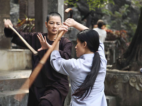 Cảnh trong phim Hiệp sĩ mù.  		     (Ảnh do đoàn làm phim cung cấp)