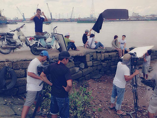 Một cảnh quay của phim truyền hình “Vừa đi vừa khóc”. (Ảnh do đoàn phim cung cấp)