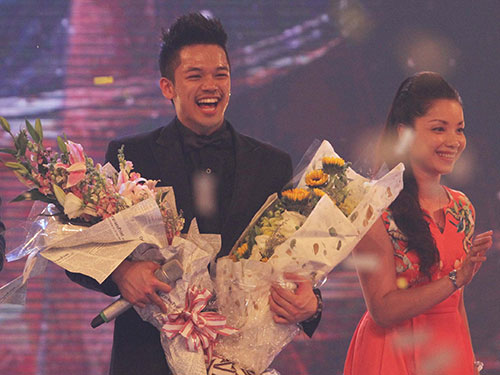 Trọng Hiếu trong đêm gala “Vietnam Idol 2015” Ảnh: HOÀNG TRIỀU