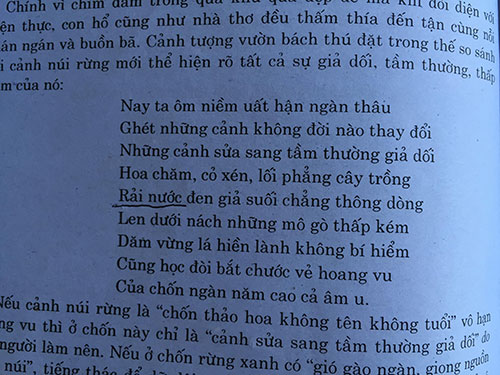 Những trang sách có các đoạn phân tích bài “Nhớ rừng” khá ngô nghê