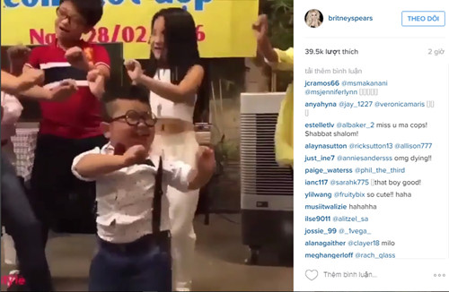 
Video clip Ku Tin xuất hiện trên Istagram của Britney Spears
