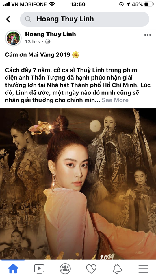 Facebook nghệ sĩ tràn ngập lời cảm ơn Giải Mai Vàng - Ảnh 4.