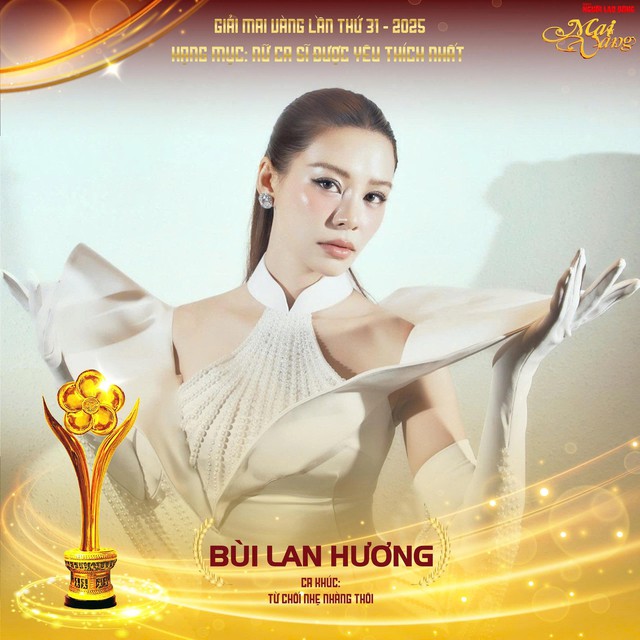 Bùi Lan Hương là ứng viên giải Mai Vàng 31-2025 hạng mục Nữ ca sĩ được yêu thích nhất   - Ảnh 1.