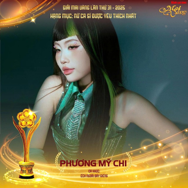Phương Mỹ Chi là ứng viên giải Mai Vàng 31-2025 hạng mục Nữ ca sĩ được yêu thích nhất   - Ảnh 1.