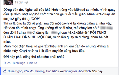 Thái Trinh than thở bị đạp té xuống xe vì… dừng đèn đỏ!